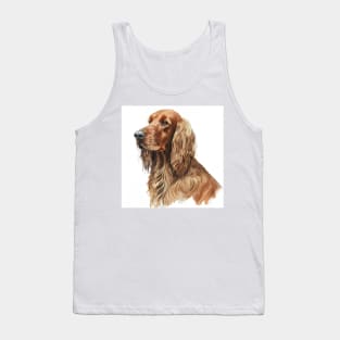 Side Profile Watercolor Portrait of an Irish Red Setter Tank Top